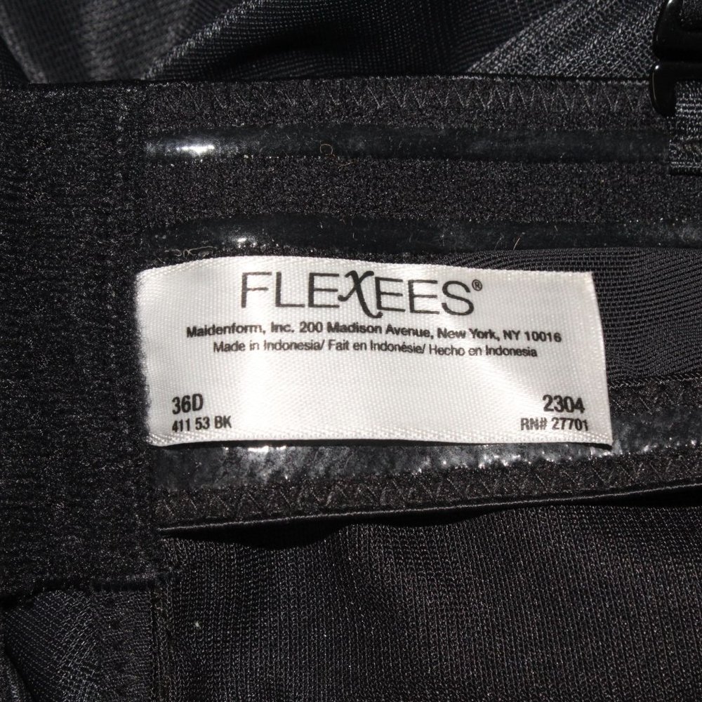 Flexees Black 36B Body Shapewear Molded Cup Underwire Adjustable Straps - Picture 7 of 8